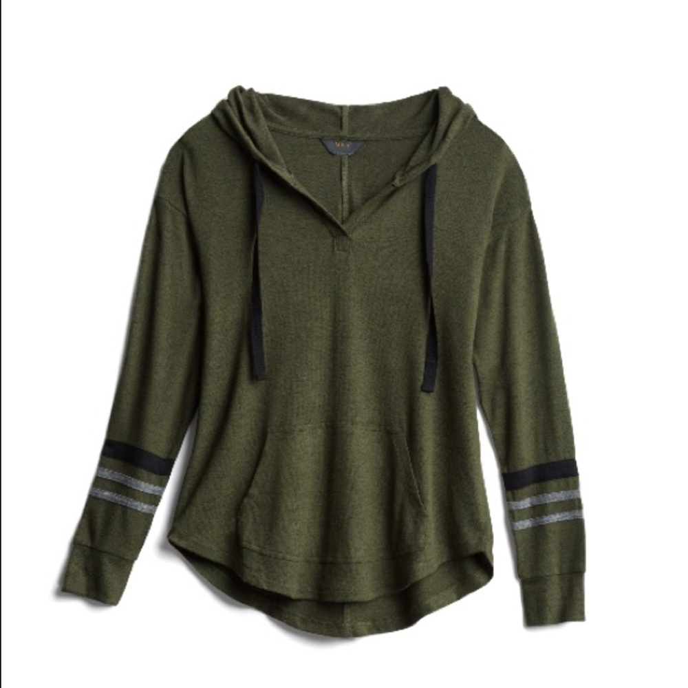Hooded Knit Top by Mix
